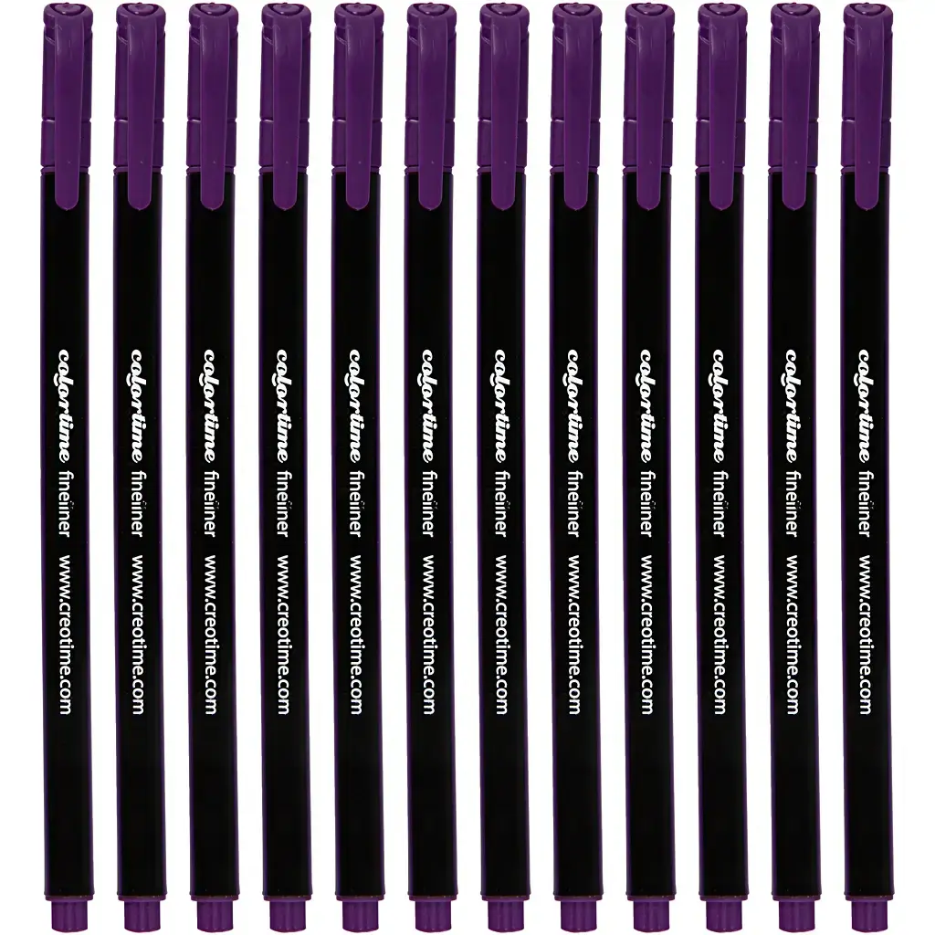 Colortime Fineliner Tusch, stregtykkelse: 0,7 mm, lilla, 12stk. - Køb ...