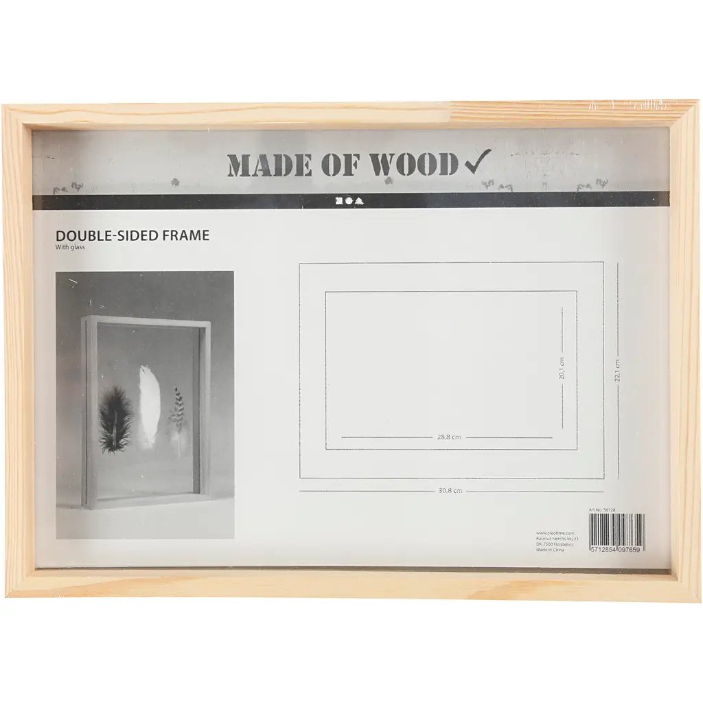 firkant tiltrækkende Først Billedramme - Dobbeltramme A4 størrelse 22,1 x 30,8 cm dybde 4,5 cm | fyr -  Køb billigt på Grafical.