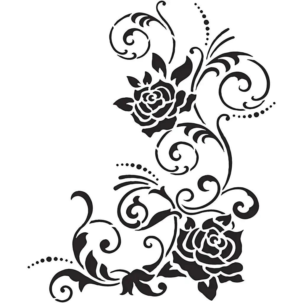 Flex skabelon A4 | filigran blomster - Køb billigt på Grafical.dk