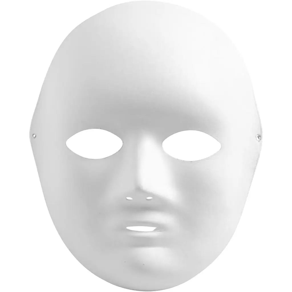 Rytmisk desillusion Årligt Hvid maske - Højde 24 cm - Bredde 15,5 cm - 12 stk. - Køb billigt på  Grafical.dk