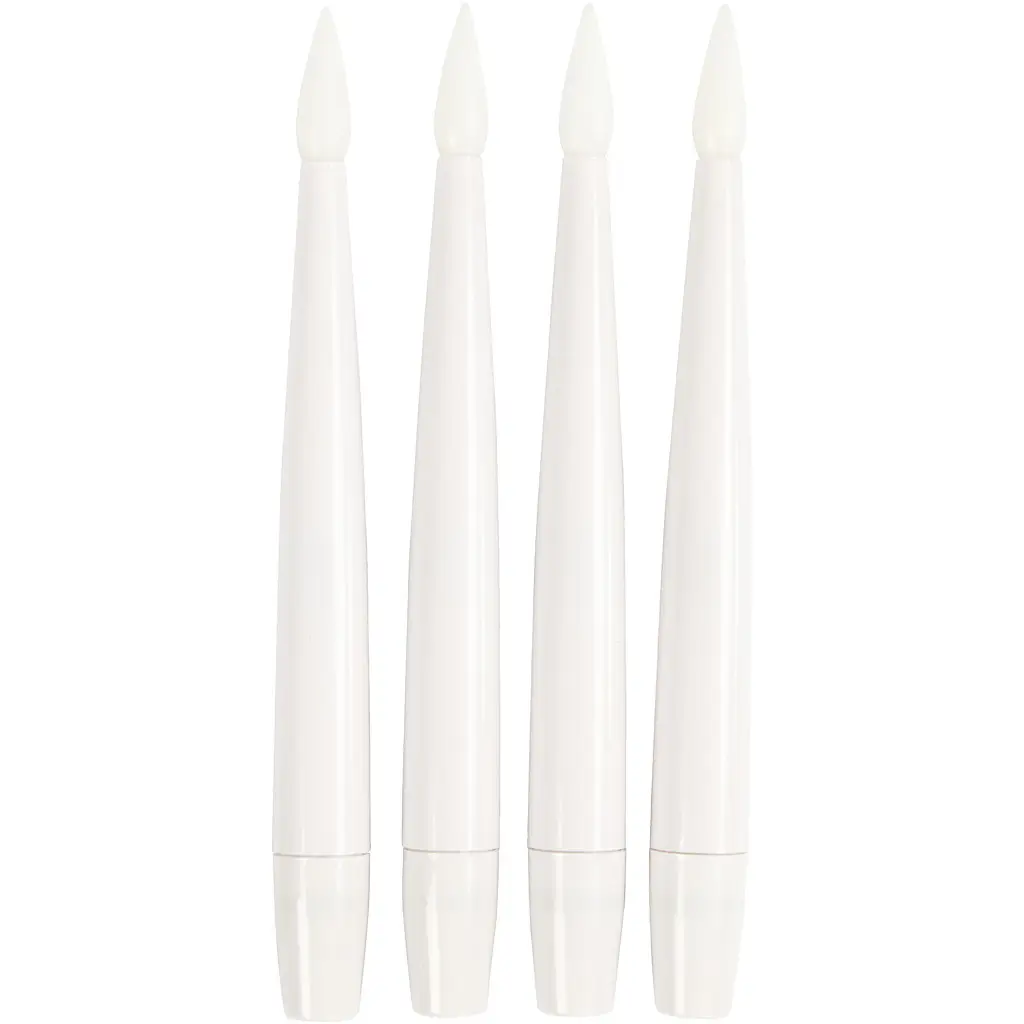 LED lampe, Duni Bamboo, hvid, bambus - 4 stk - Kb billigt p Grafical.dk