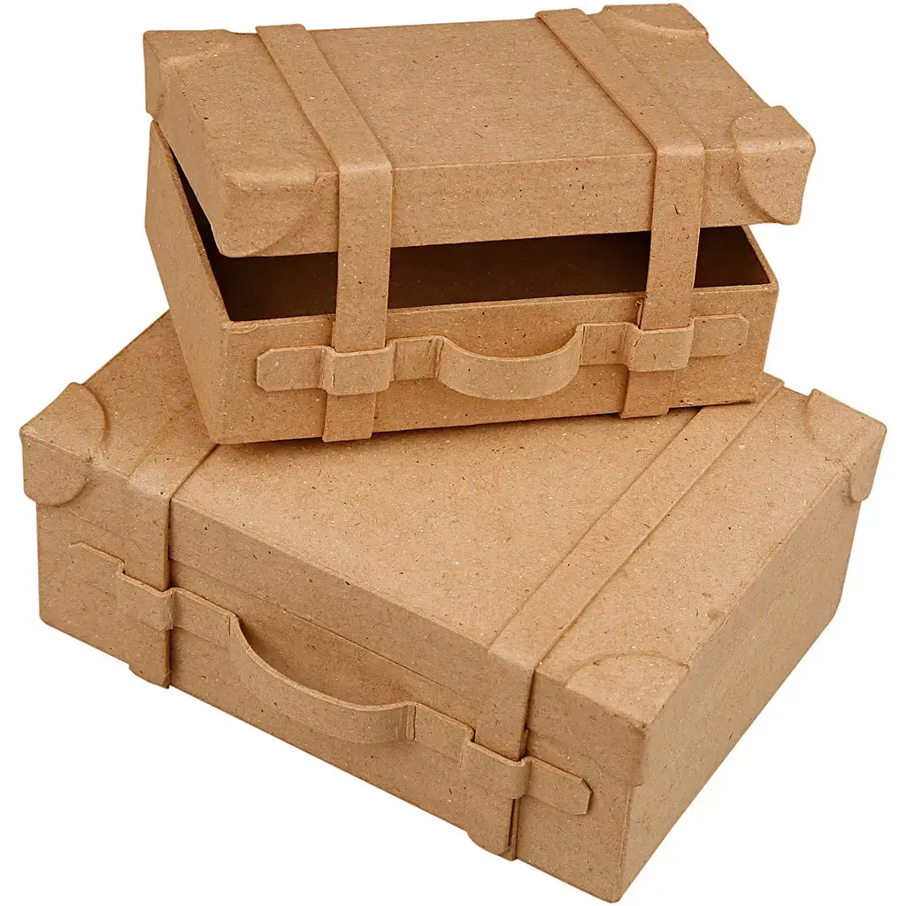 Miniature kuffert i 2 størrelser i papmaché - 2 stk. - Køb billigt på ...