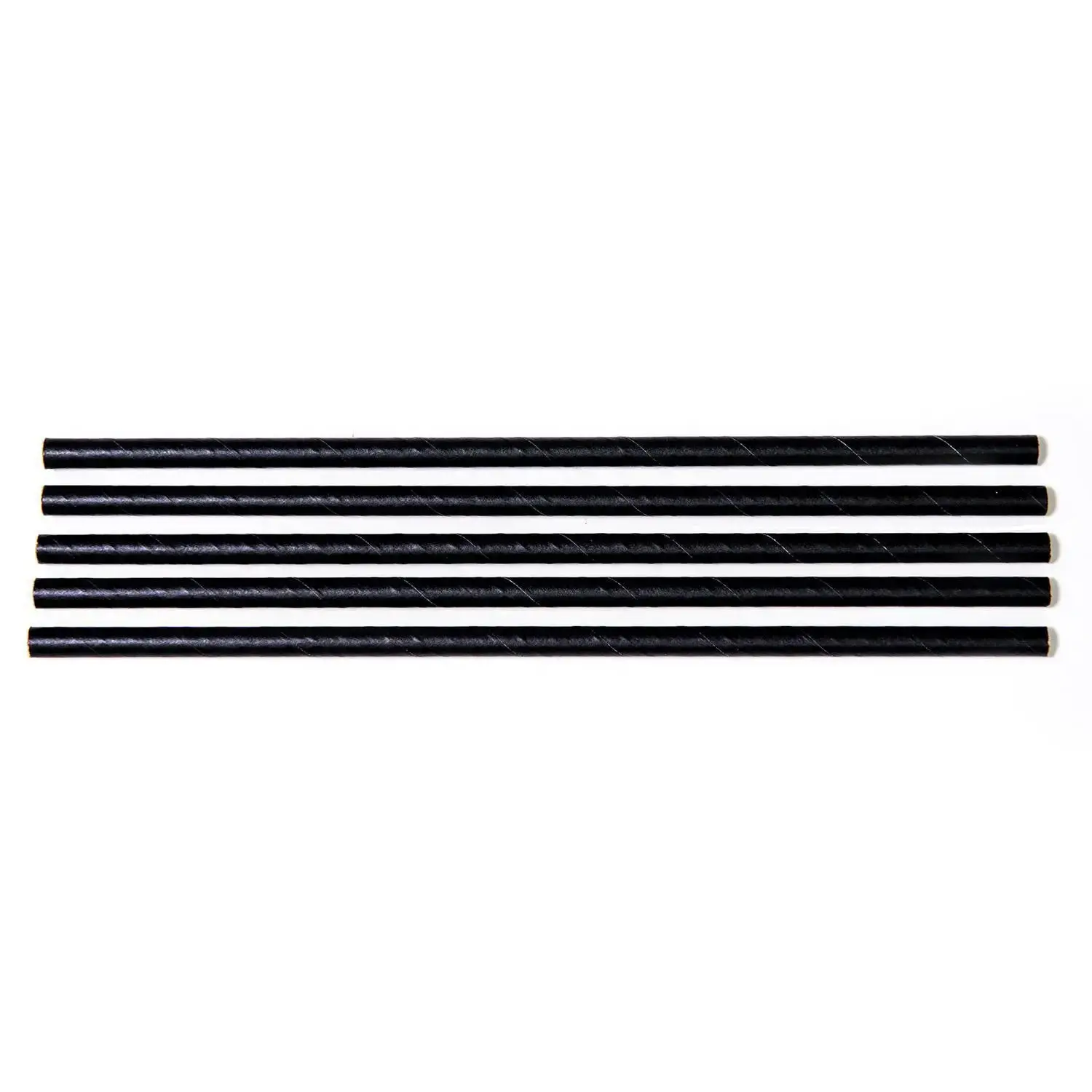 Sugerør Ø5x125 mm uden knæk Bionedbrydelig Papir Sort - 250 stk/ps ...