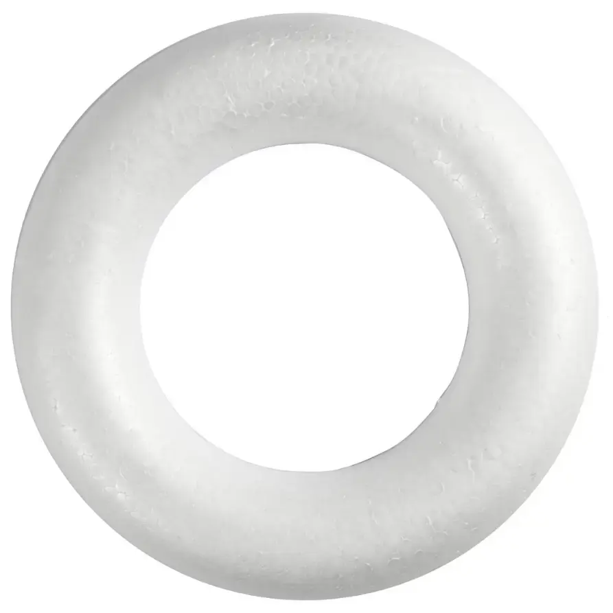 Ring med flad bagside udvendige mål 25 cm tykkelse 30 mm hvid ...