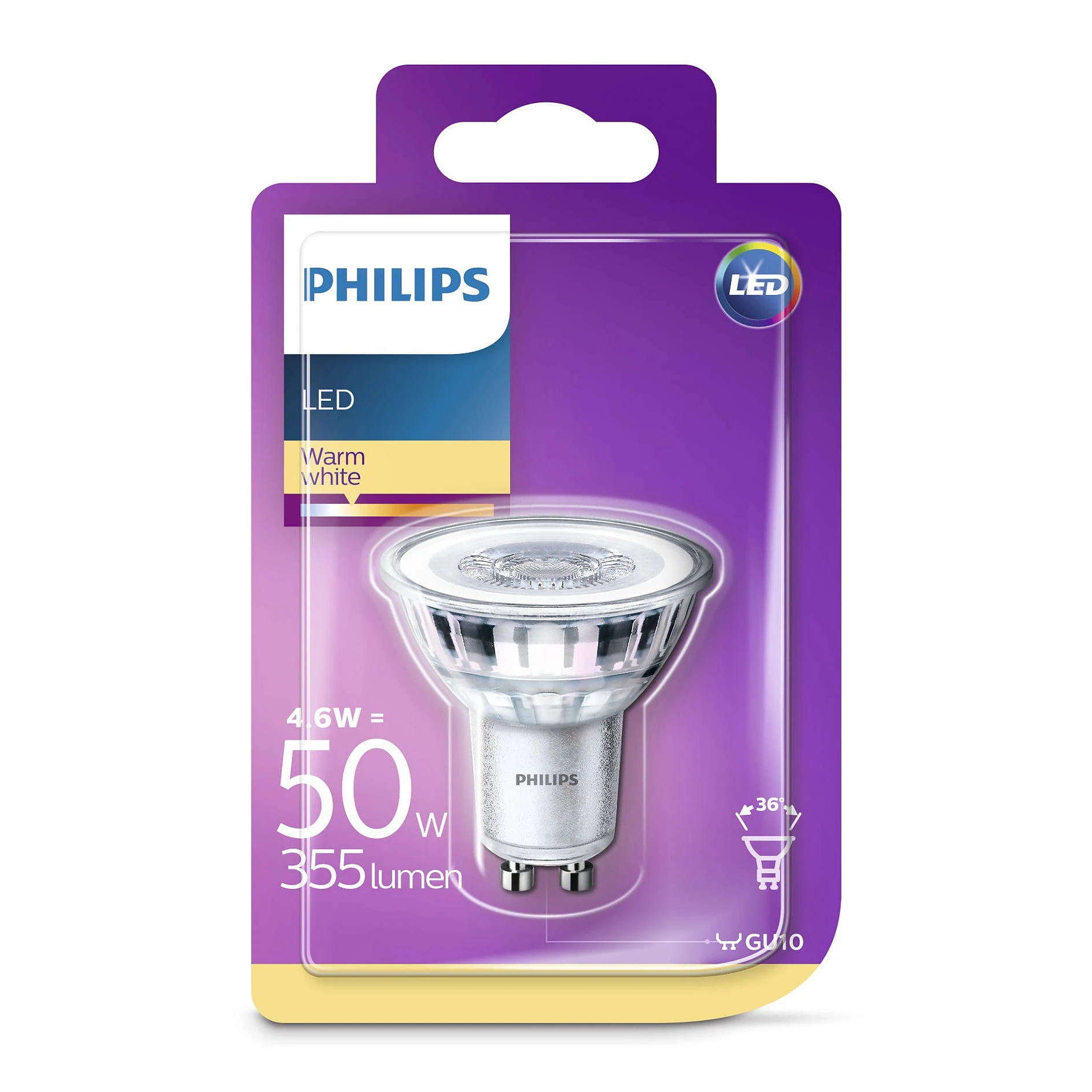 Bulb LED 4 6W 50W 355lm GU10 Philips Buy online