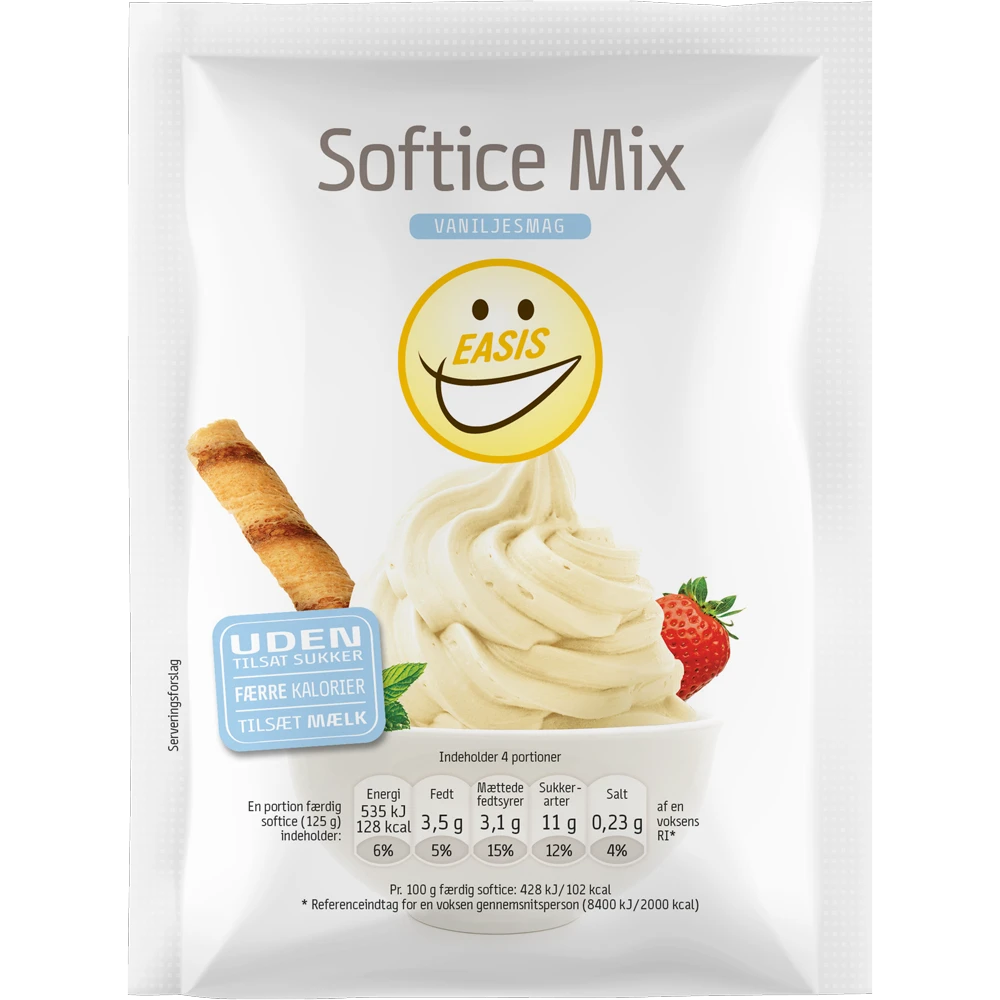 Softice vaniljesmag - 30% færre kcal