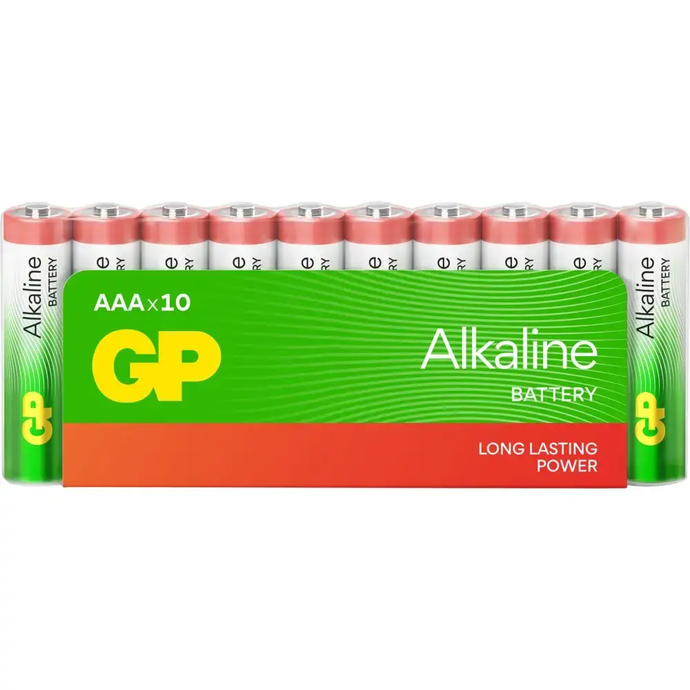 Batteri, GP Red, Alkaline, AAA, 10-pak - Køb billigt på Grafical.dk