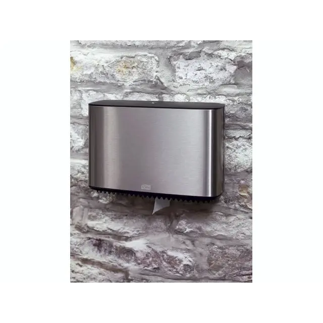 Tork 460006 Mini Jumbo Toilettenpapierspender Aus Edelstahl – T2, Modernes Design Mit Fingerabdruckschutz & Hoher Kapazität