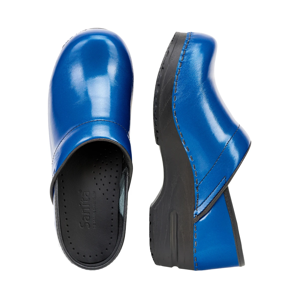 sanita blue clogs