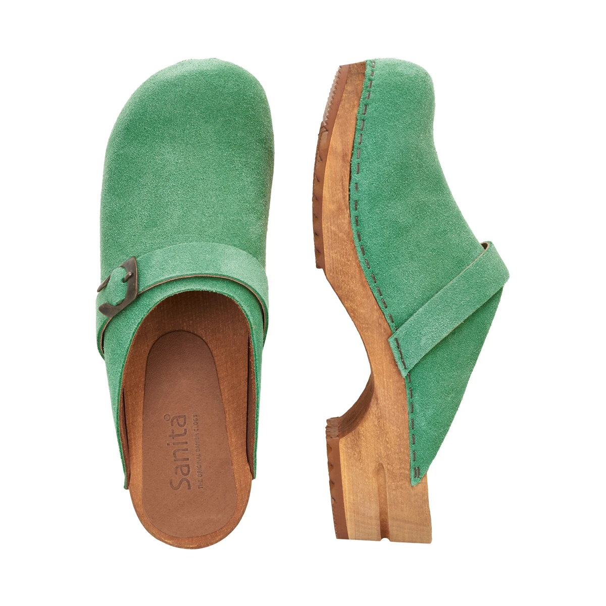 sanita green clogs