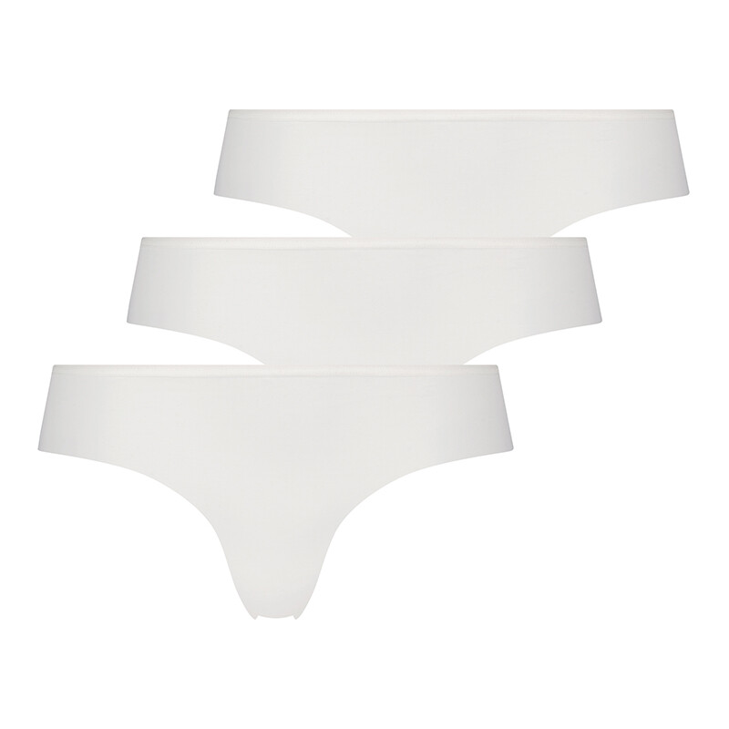 HUNKEMÖLLER INVISIBLE LACE BACK BRAZILIAN 3-PAK, HVID