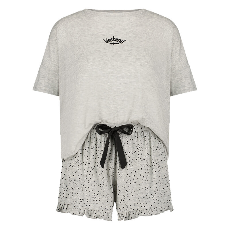 HUNKEMÖLLER LOOSEFIT DOT PYJAMAS, GRÅ