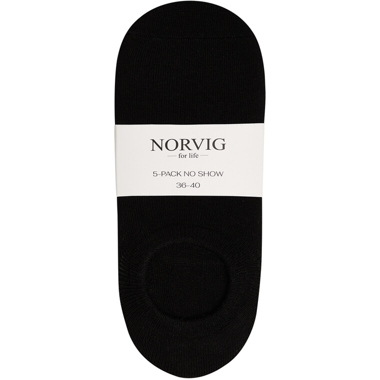 NORVIG 5-PAK NO SHOW FOOTIE 1485 SORT