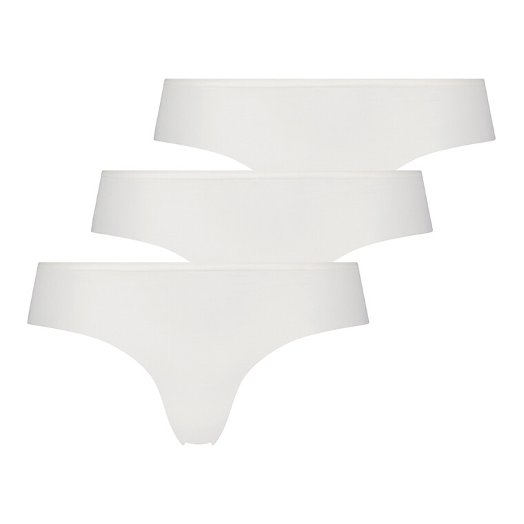 HUNKEMÖLLER INVISIBLE LACE BACK BRAZILIAN 3-PAK, HVID
