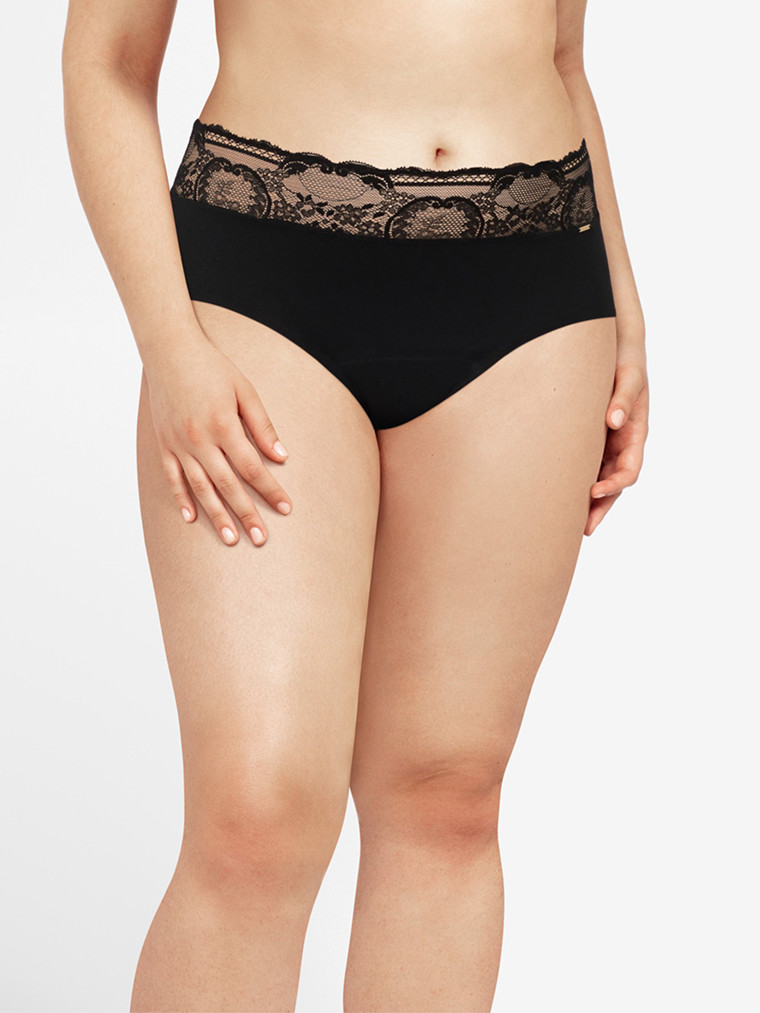 CHANTELLE LACE CYCLE - MENSTRUATIONSTRUSSE HIGH PANTS, SORT