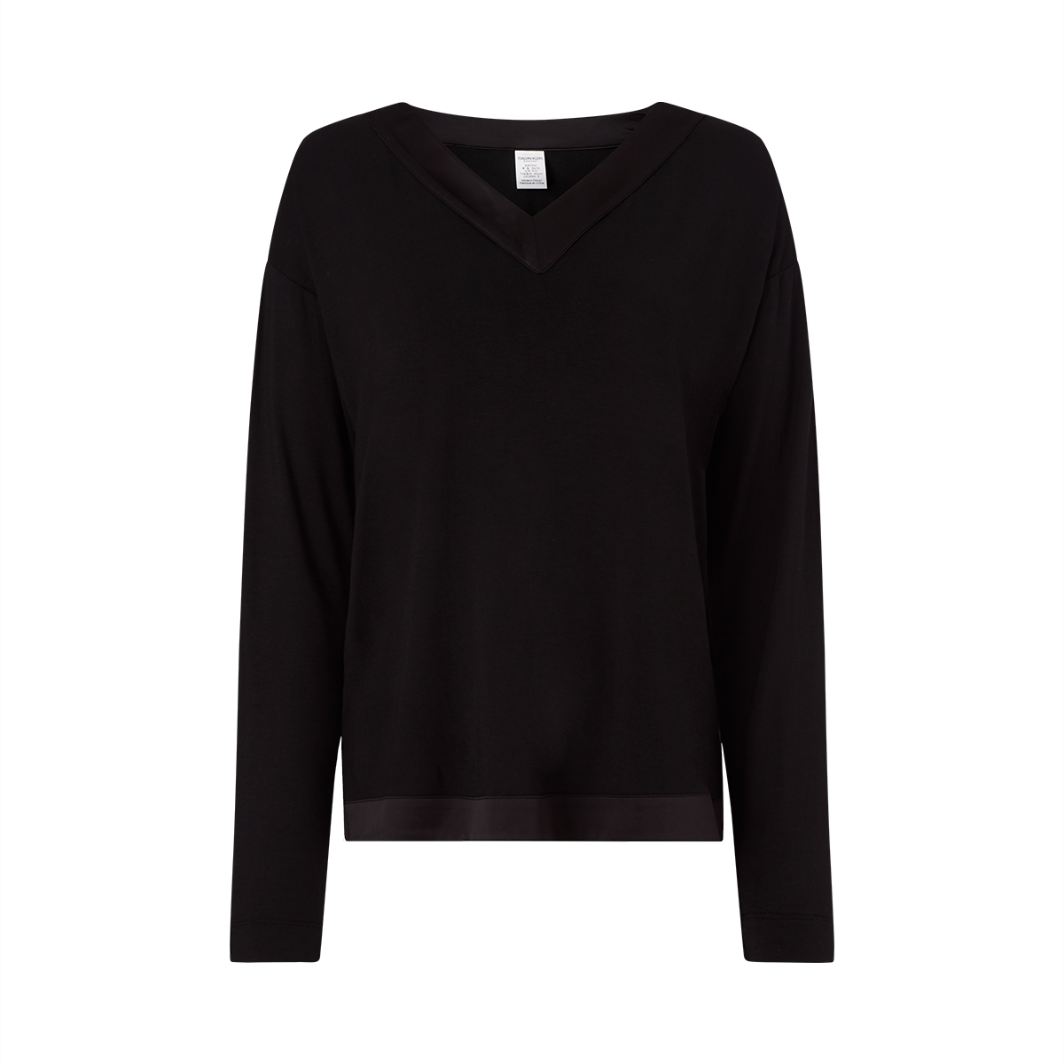 15: Calvin Klein Lingeri V-neck Bluse, Farve: Sort, Størrelse: S, Dame