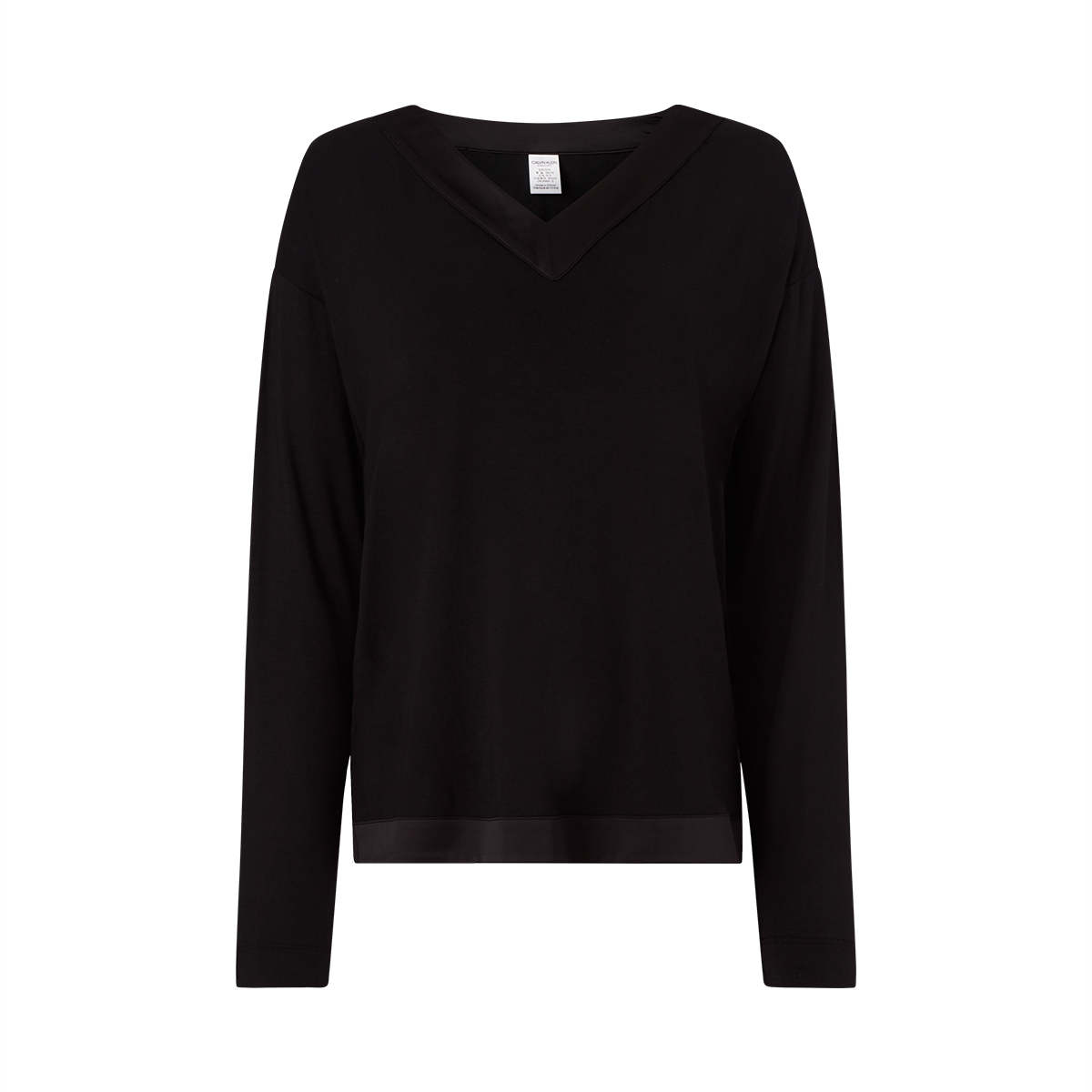 Billede af Calvin Klein Lingeri V-neck Bluse, Farve: Sort, Størrelse: S, Dame