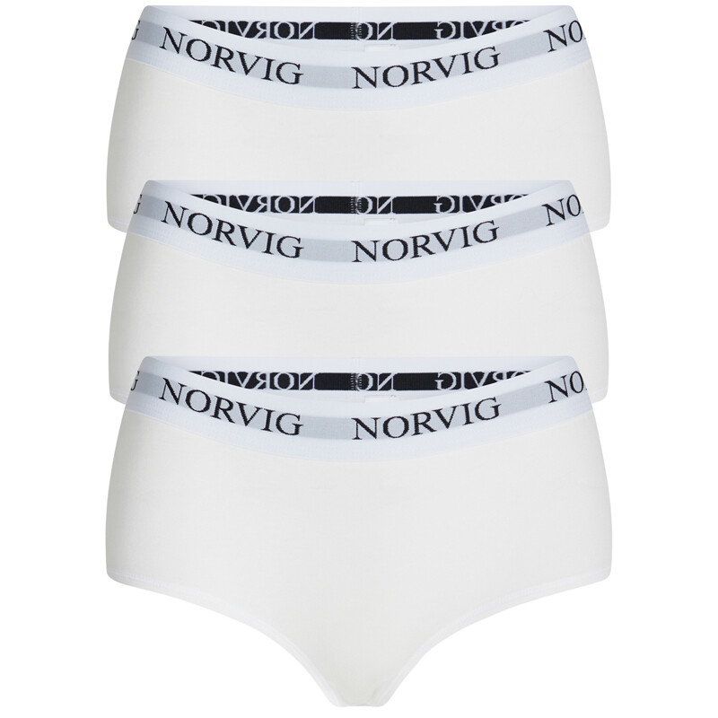 Se Norvig 3-pack Hipster Trusse, Farve: Hvid, Størrelse: L, Dame hos Netlingeri.dk