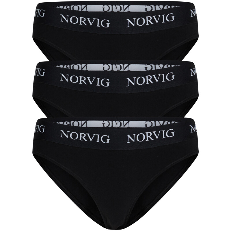 Se Norvig 3-pack Tai Trusse, Farve: Sort, Størrelse: XS, Dame hos Netlingeri.dk