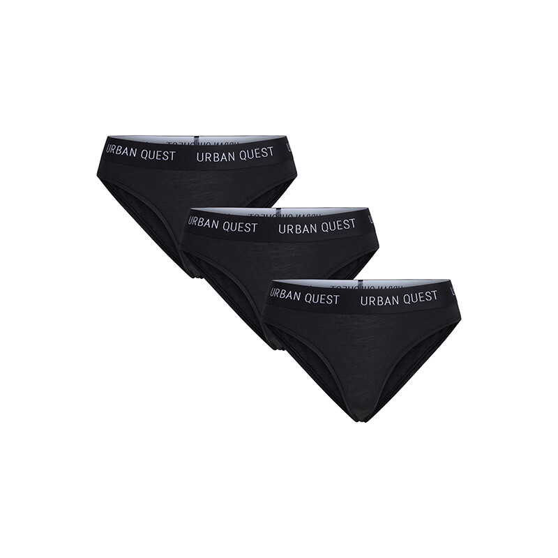 Urban Quest 3-pack Bamboo Tai 1180-900, Størrelse: S, Farve: Sort, Dame