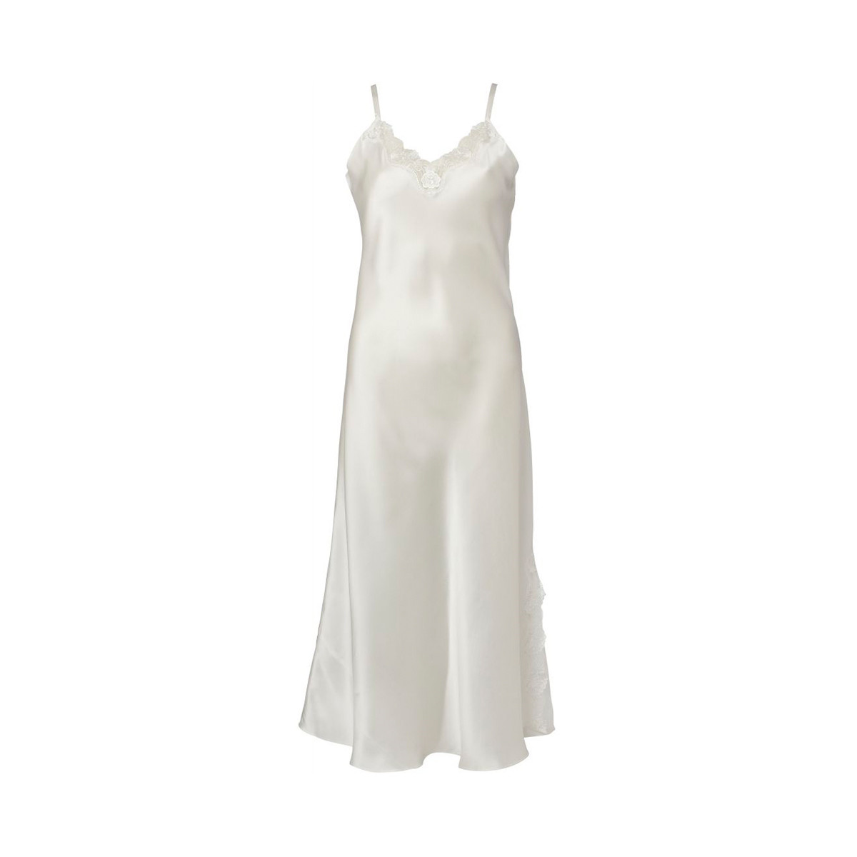 Lady Avenue Silk Jersey Natkjole, Farve: Hvid, Størrelse: XS, Dame