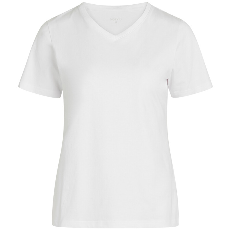 Se Norvig Ladies V-neck T-shirt, Farve: Hvid, Størrelse: S, Dame hos Netlingeri.dk