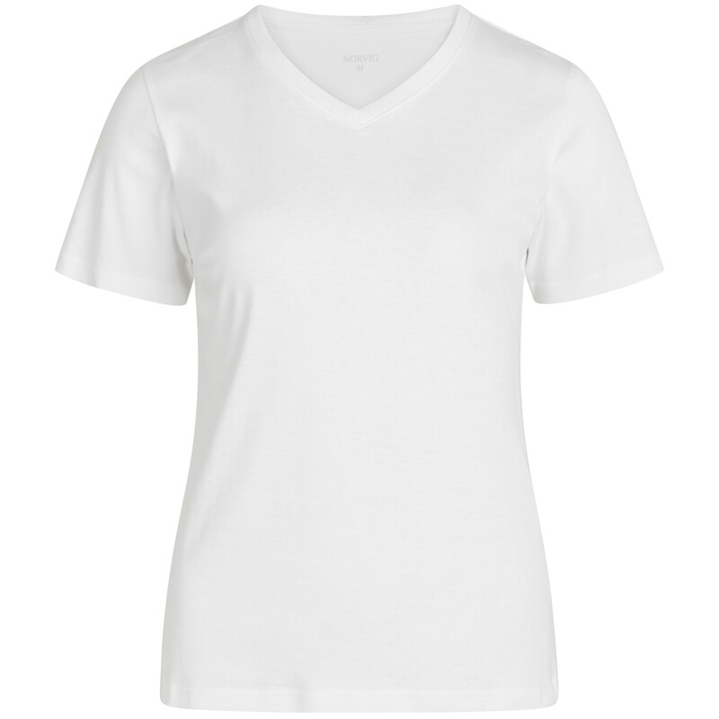 Se Norvig Ladies V-neck T-shirt, Farve: Hvid, Størrelse: M, Dame hos Netlingeri.dk