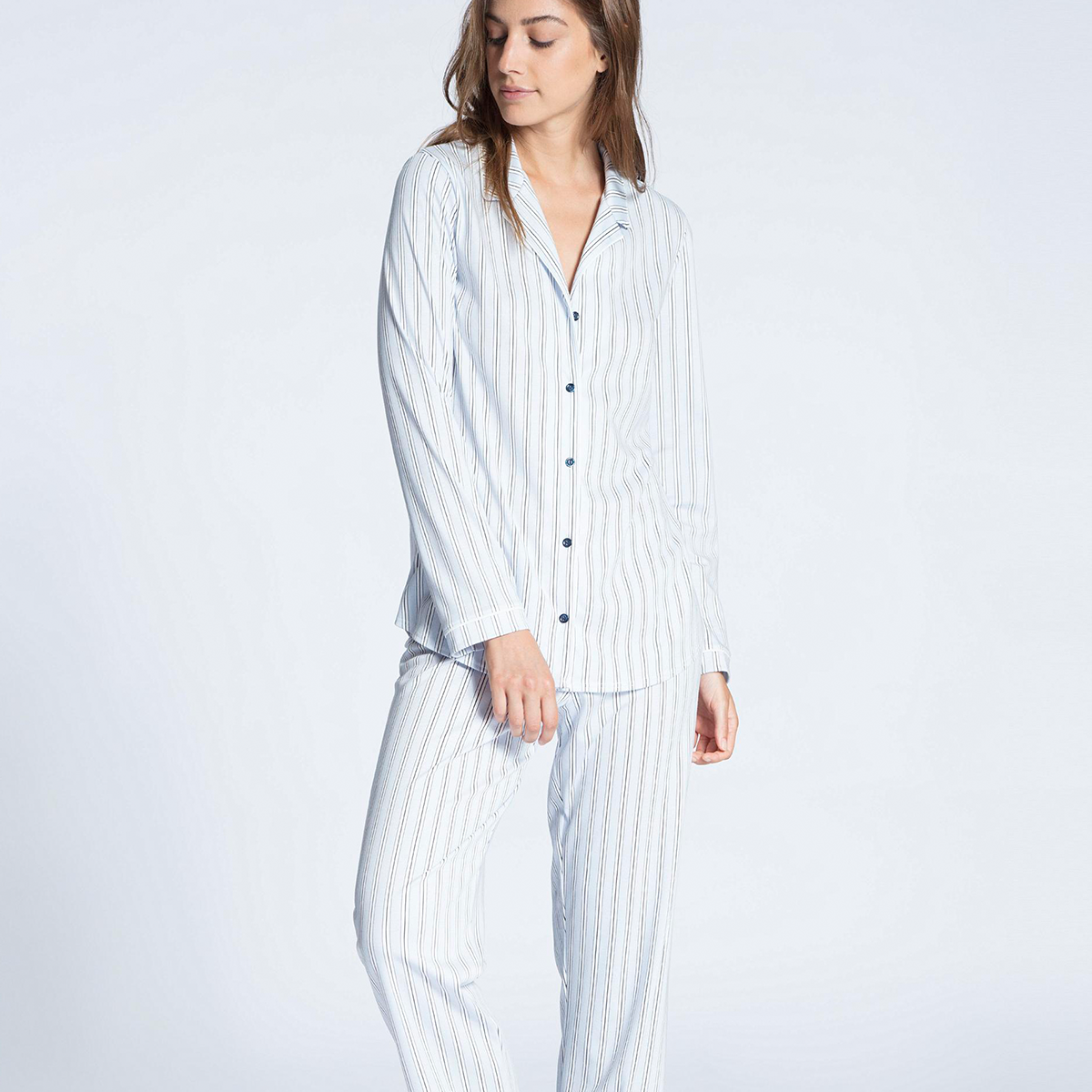 7: Calida Pyjamas, Farve: Blå, Størrelse: S, Dame