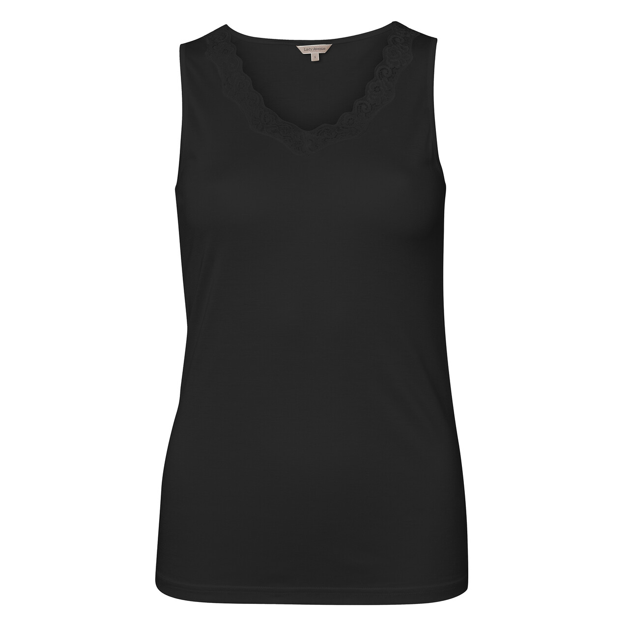 Lady Avenue Silk Jersey Top, Farve: Sort, Størrelse: XS, Dame