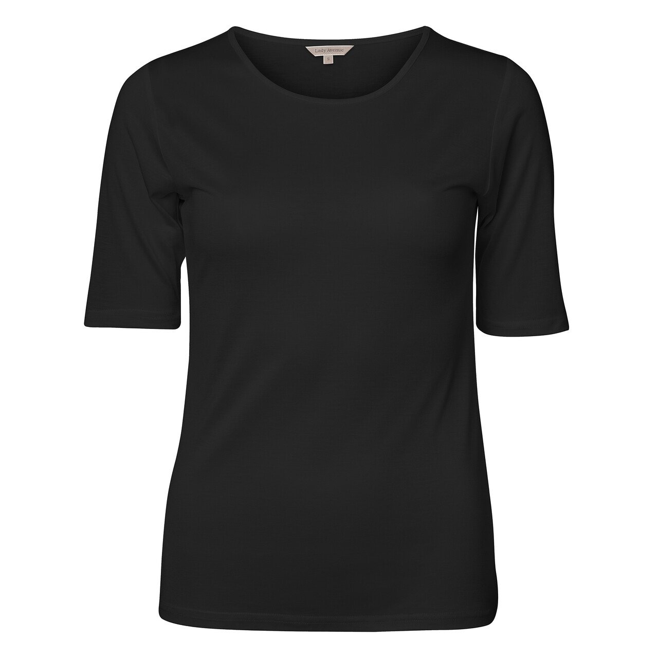 Se Lady Avenue Silk Jersey T-shirt, Farve: Sort, Størrelse: XS, Dame hos Netlingeri.dk