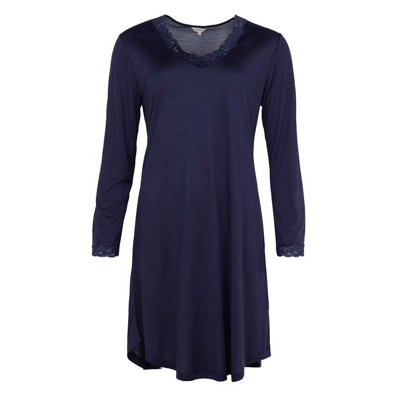 Billede af Lady Avenue Silk Jersey Natkjole, Farve: Blå, Størrelse: XS, Dame