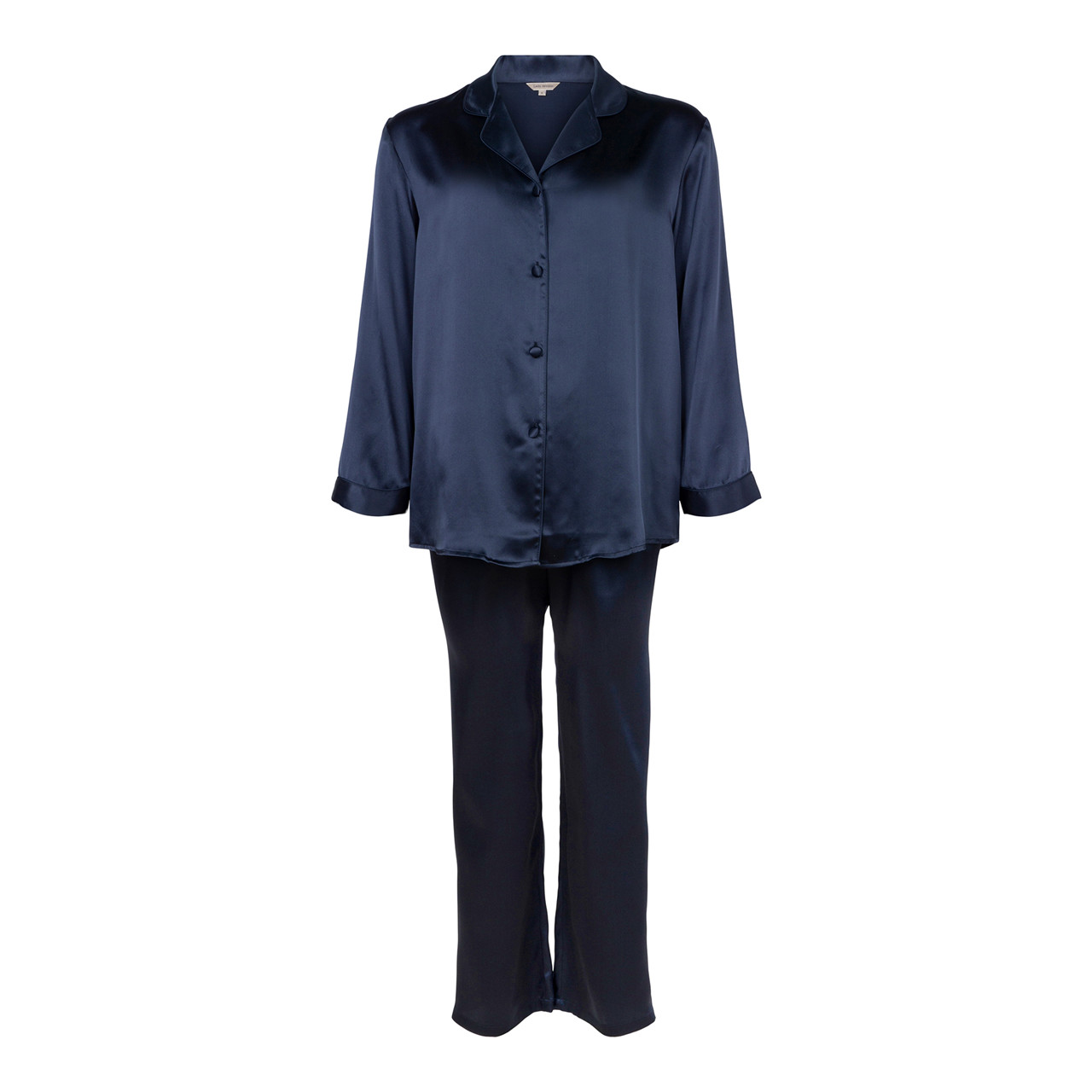 Se Lady Avenue Pure Silk Pyjamas, Farve: Blå, Størrelse: M, Dame hos Netlingeri.dk