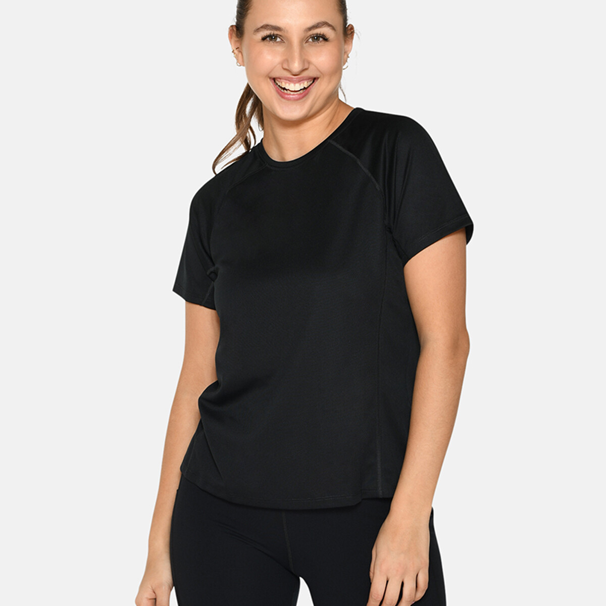 Se Zebdia Women Sports T-shirt, Farve: Sort, Størrelse: XL, Dame hos Netlingeri.dk