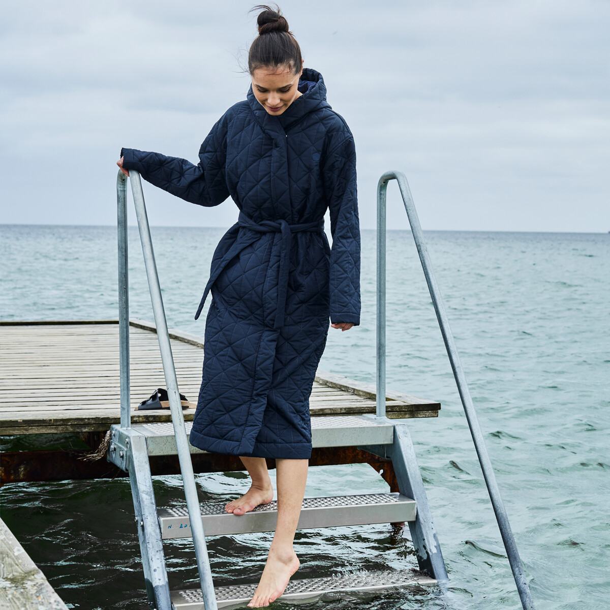 Badekåbe til vinterbadere | fleece | navy