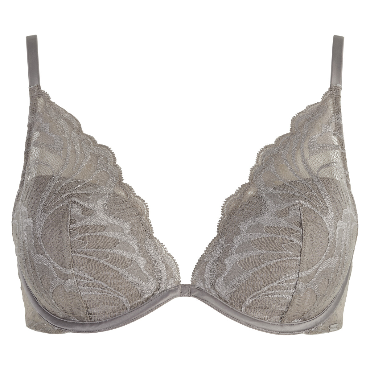 Calvin Klein Lingeri Light Lined Plunge BH, Farve: Grå, Størrelse: 70D, Dame