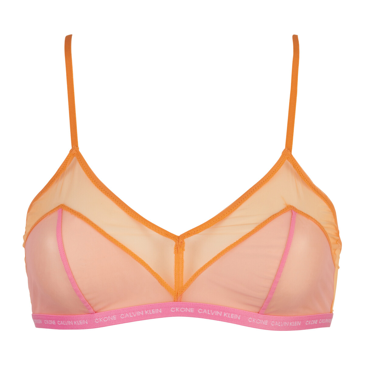 7: Calvin Klein Lingeri Unlined Triangle BH, Farve: Orange Juice, Størrelse: XS, Dame