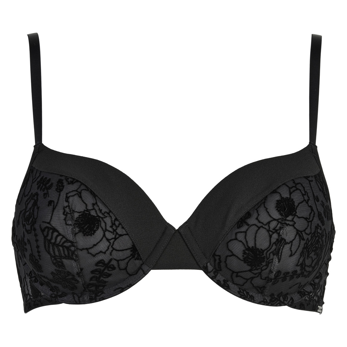 Calvin Klein Spacer Demi BH, Farve: Sort, Størrelse: 70E, Dame