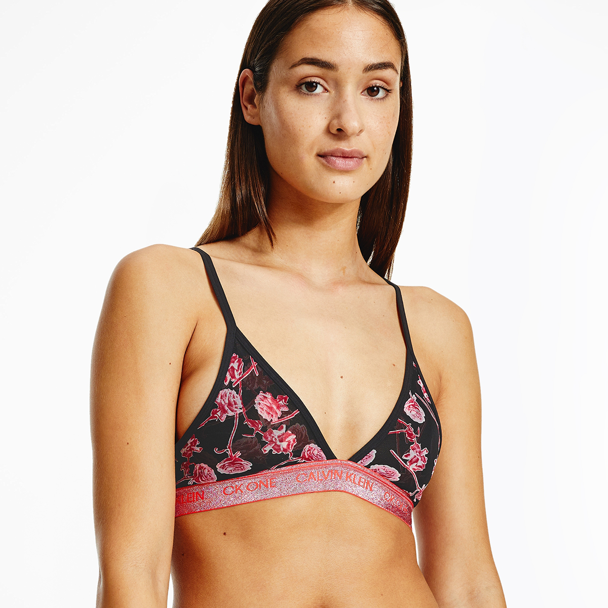 Billede af Calvin Klein Lingeri Unlined Triangle Bralette BH, Farve: Sort V-day, Størrelse: XS, Dame