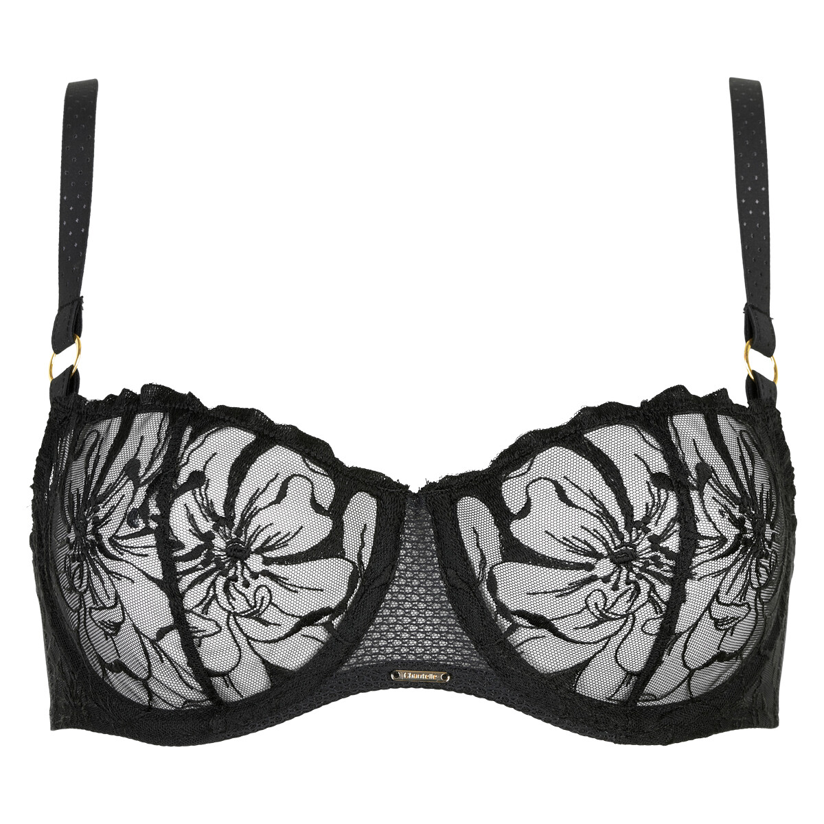 Chantelle Fleurs BH, Størrelse: 75E, Farve: Sort, Dame
