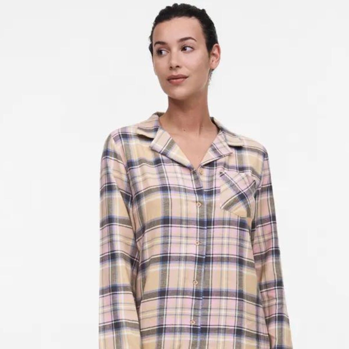Femilet Heat Natkjole Fn Pu, Farve: Tartan, Størrelse: 38, Dame