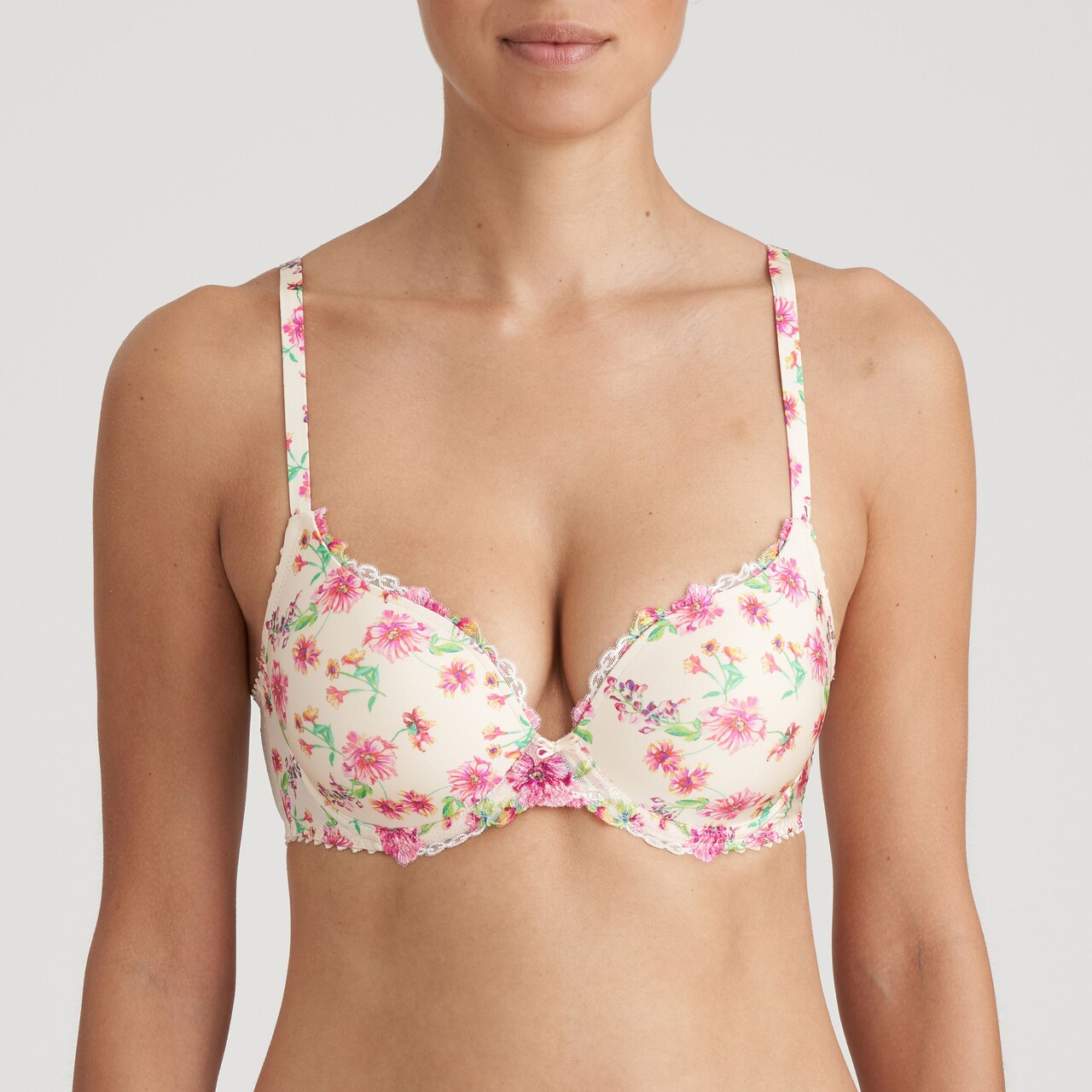 Marie Jo Chen BH, Multicolor, Størrelse: 80E, Farve: Lyserøded Hvid, Dame