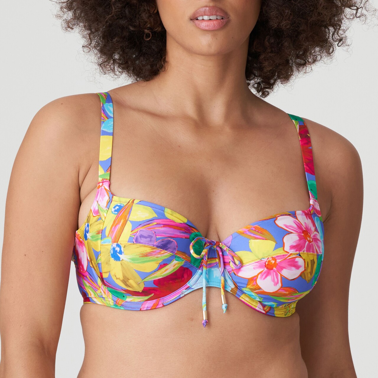 PrimaDonna Sazan Bikini Topp, Multicolor, Størrelse: 85E, Farve: Blå Bloom, Dame