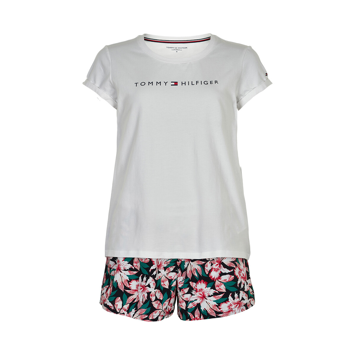 Tommy Hilfiger Lingeri Shorts Sæt, Farve: Hvid/tropical Floral, Størrelse: S, Dame