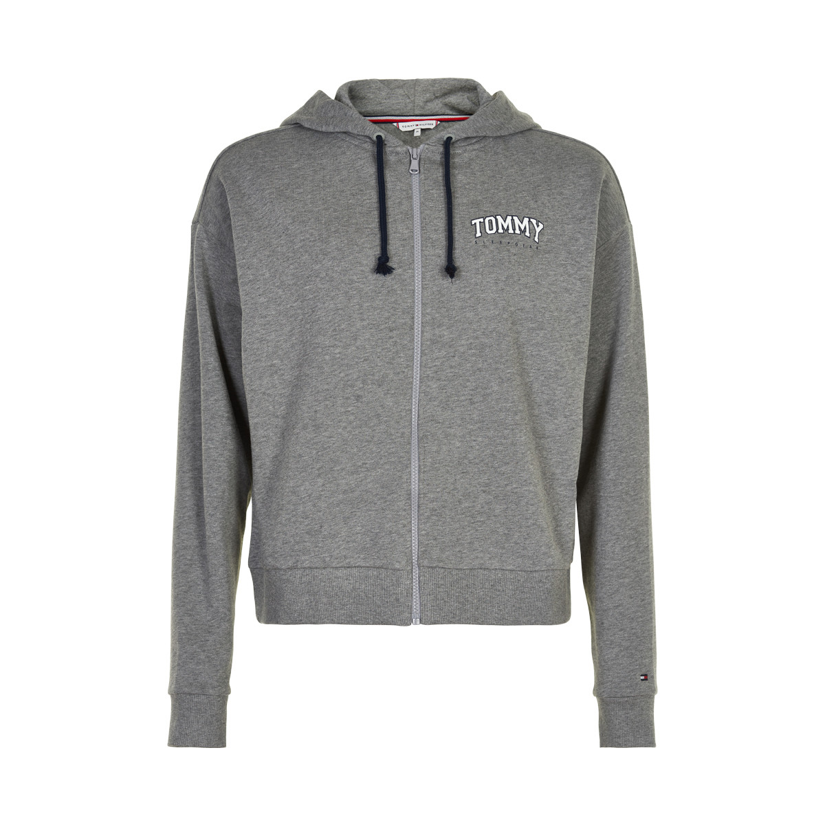 Tommy Hilfiger Zip Hoodie Bluse, Farve: Grå, Størrelse: L, Dame