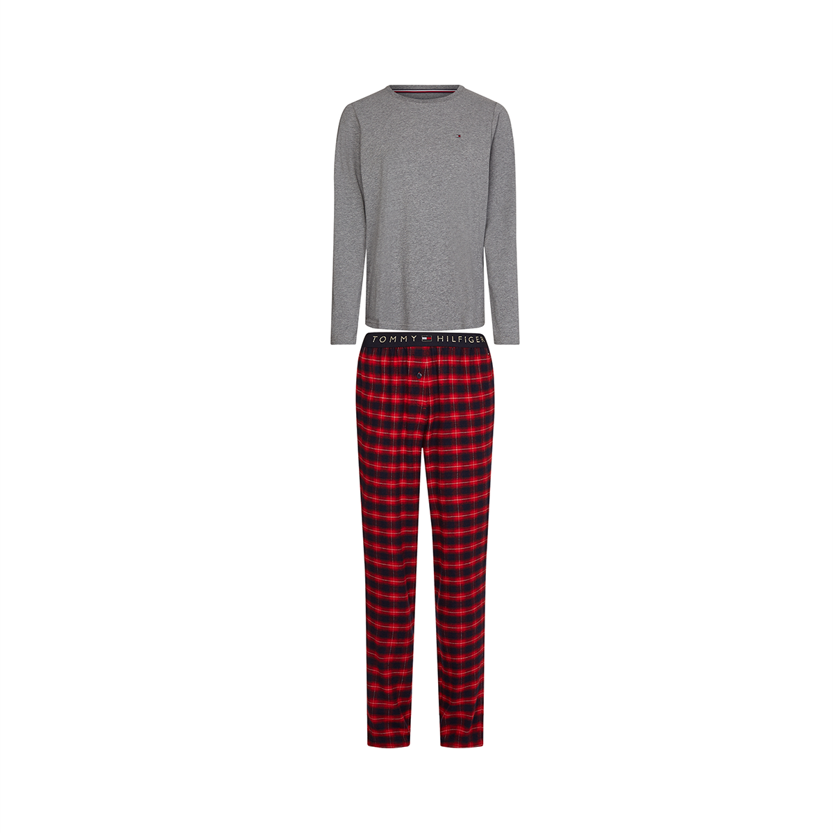 Billede af Tommy Hilfiger Flannel Pyjamas, Farve: Grå Ombre Plaid, Størrelse: XS, Dame