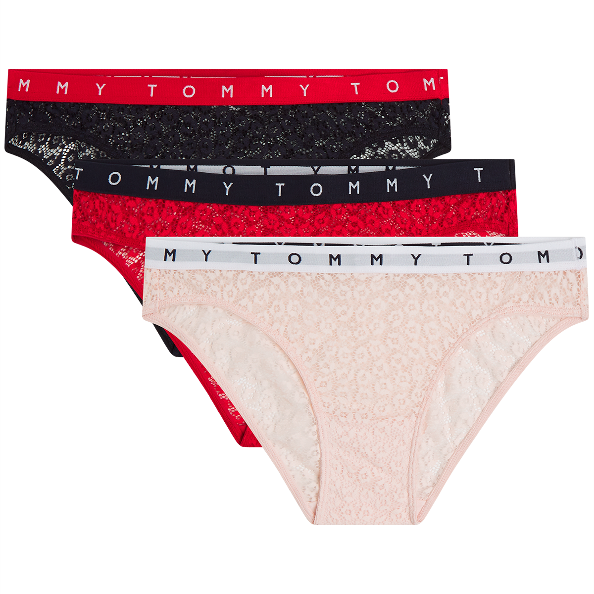 Tommy Hilfiger Lingeri 3-pack Tai Trusse, Farve: Sort, Størrelse: XS, Dame