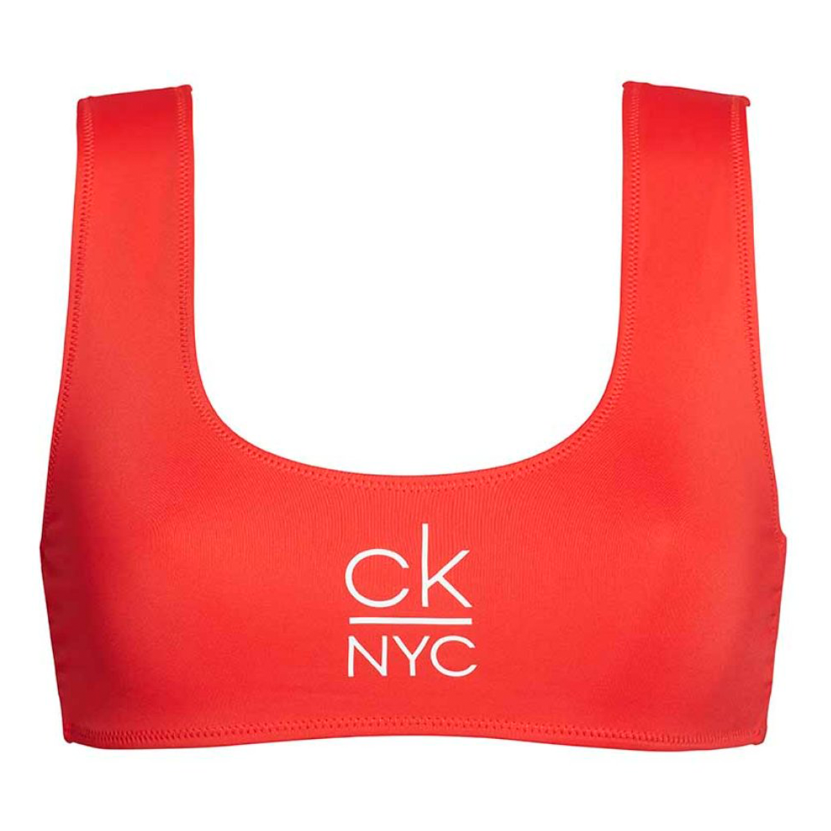 Se Calvin Klein Bikini Top, Farve: Rød, Størrelse: L, Dame hos Netlingeri.dk