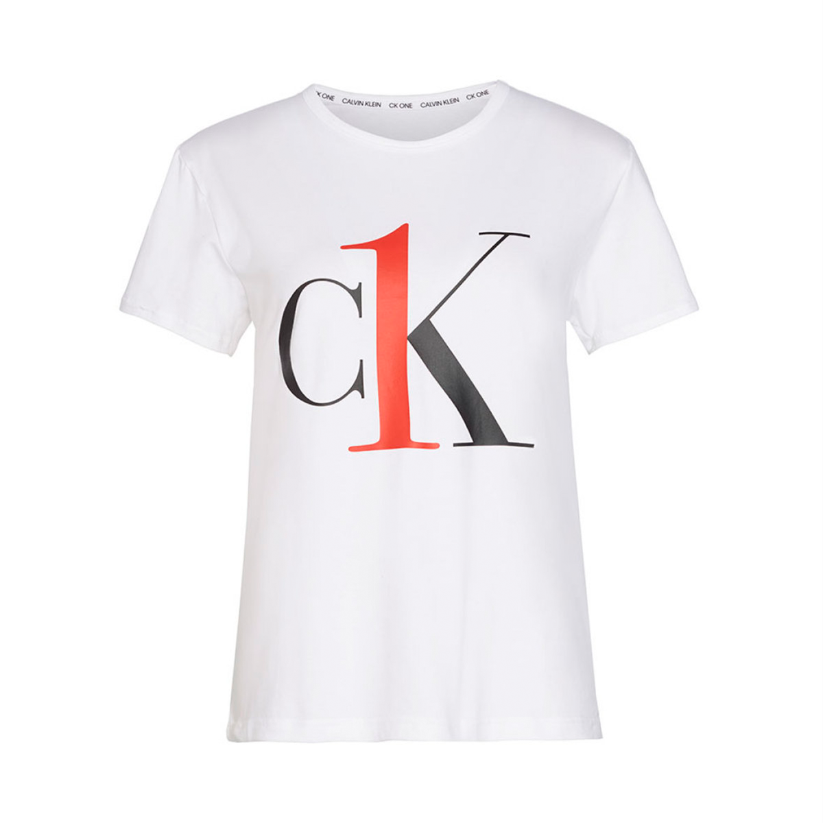 12: Calvin Klein Crew Neck T-shirt, Farve: Hvid, Størrelse: S, Dame