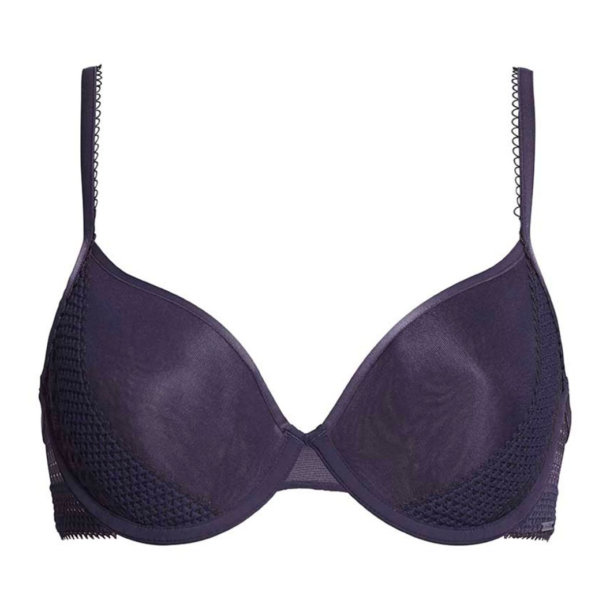 Se Calvin Klein Lightly Lined Demi BH, Farve: Midnight Dragon, Størrelse: 75DD, Dame hos Netlingeri.dk