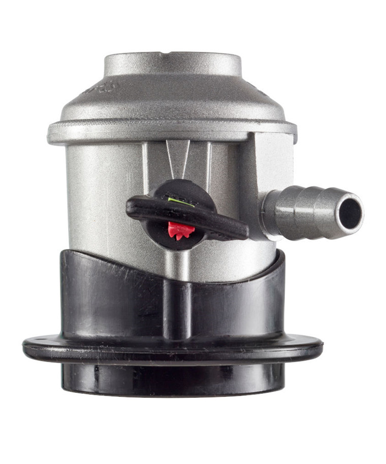 Lavtryksregulator med click-on ventil og slangestuds